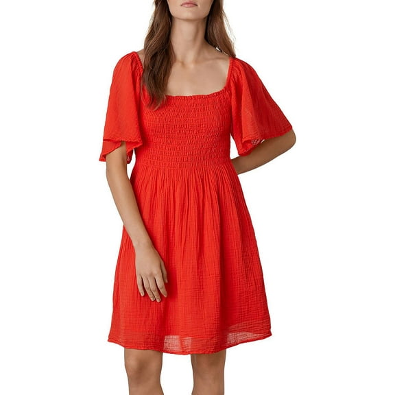 VELVET BY GRAHAM & SPENCER Womens Gauze Off-The-Shoulder Shift Dress