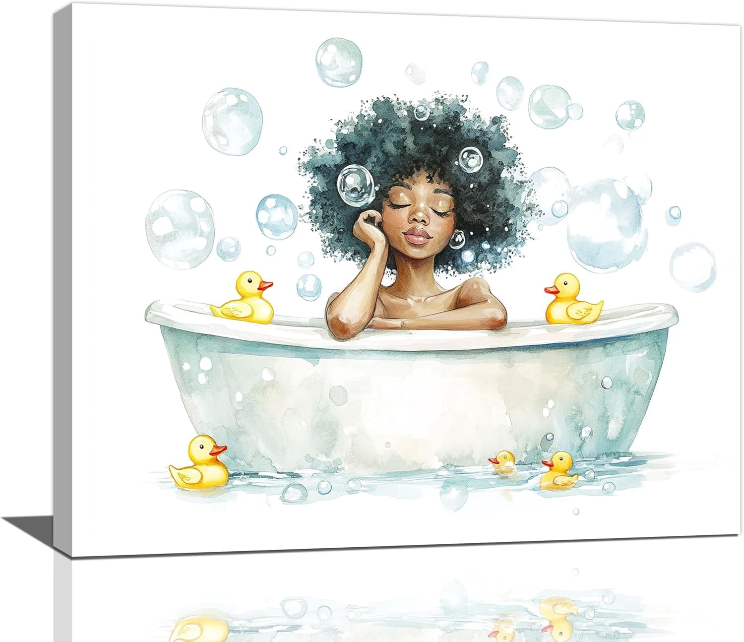 VELVET Bathroom Wall Art African American Wall Decor Black Girl Bathtub ...