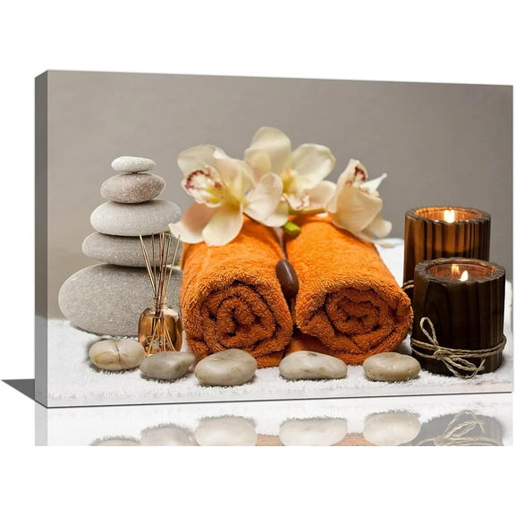 VELVET Bathroom Wall Art Zen Bathroom Decor Zen Meditation Stone Canvas Prints Bathroom Pictures for Wall Zen Spa Painting Modern Artwork Home Decoration for Bathroom Spa Yoga Room 10x8inch Unframed