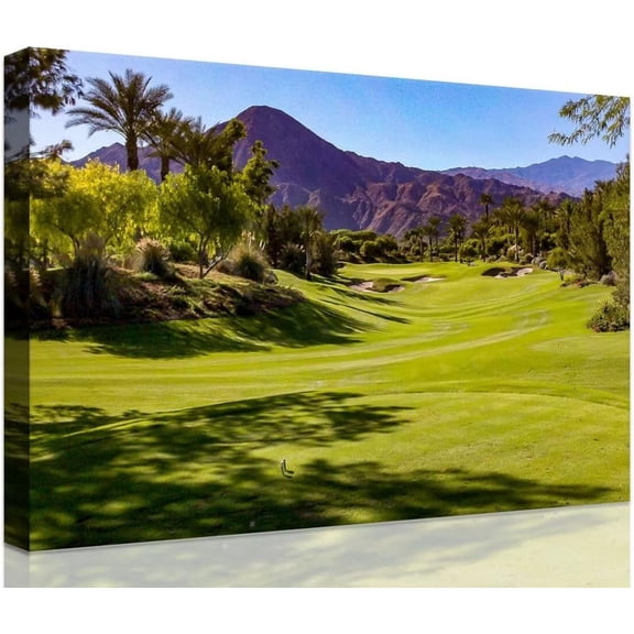 VELVET Beautiful Fairway At dian Wells Golf Course Wall Art for Livg Room Bedroom Bathroom Home Decorations Golf Course Canvas Prts Picture Poster Modern Artwork Ready to Hang 20x16inch Framed