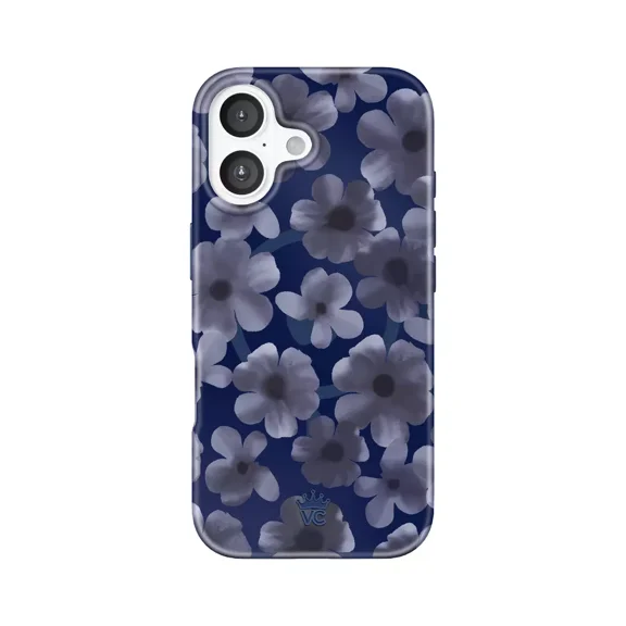 VELVET CAVIAR Case for iPhone 17 | MagSafe Compatible | 10ft Drop Tested | Protective Designer Cases | Midnight Blossom Blue Flowers