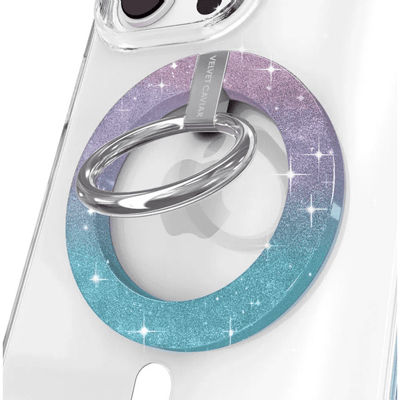 VELVET CAVIAR Compatible with MagSafe Phone Grip - Magnetic Ring Holder with Adjustable Stand (Ombre Stardust Glitter)