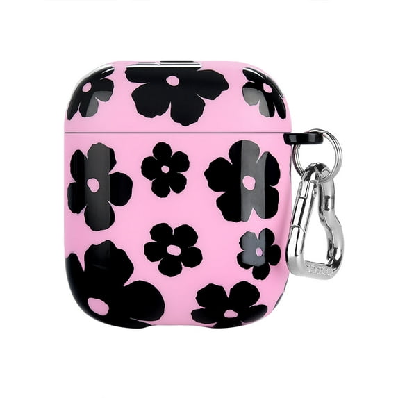 VELVET CAVIAR Cute Pink Le Fleur AirPods Case compatible with AirPods 1st / 2nd Generation - Protective Hard Cover with Keychain for Girls & Women
