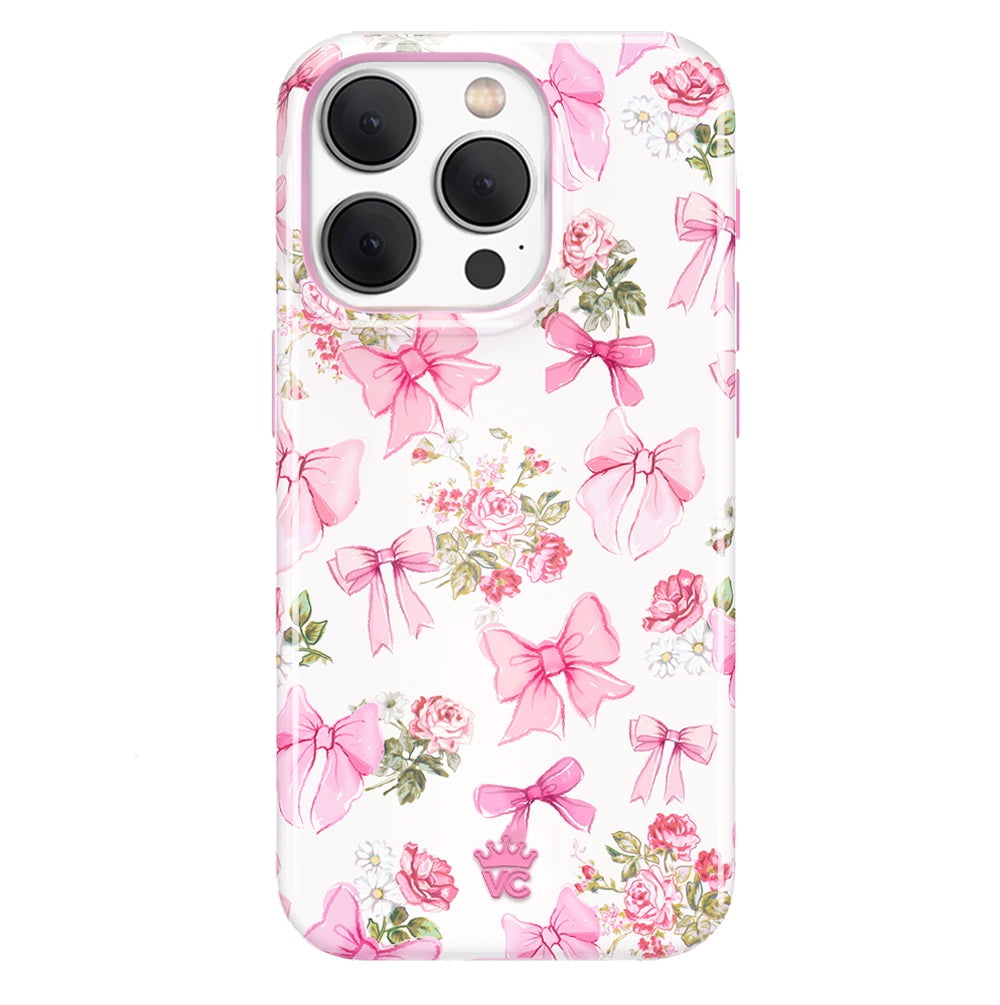 VELVET CAVIAR for Cute iPhone 15 Pro Case Compatible with MagSafe - Protective Phone Cases for Women - Posie Pink Bow Floral