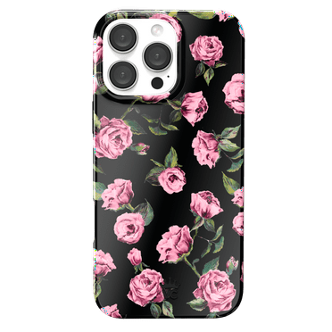 VELVET CAVIAR for Floral iPhone 16 Pro Max Case - Compatible with MagSafe - Cute Protective Black Case for Women - Pink Rose Flower