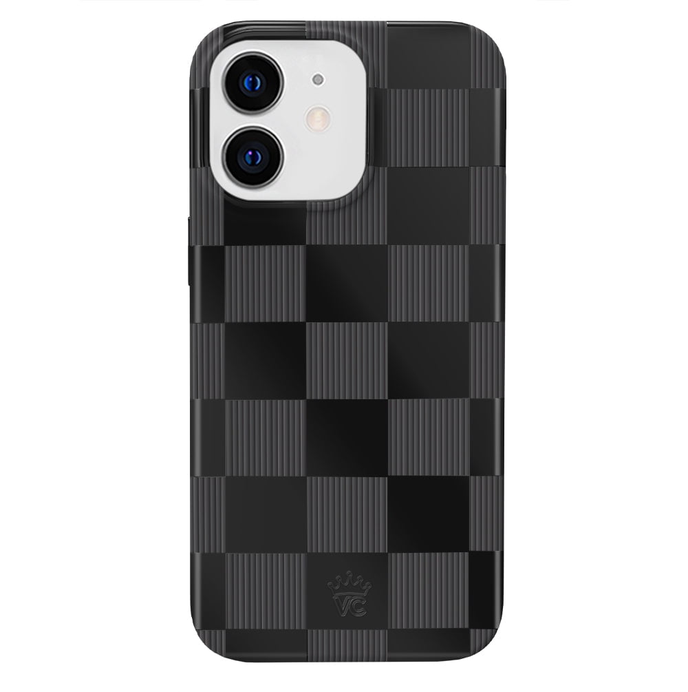 VELVET CAVIAR for iPhone 12 Mini Case Black Checkered - Compatible with MagSafe - Cute Protective Cases for Women for Women - Black Grey Checkerboard