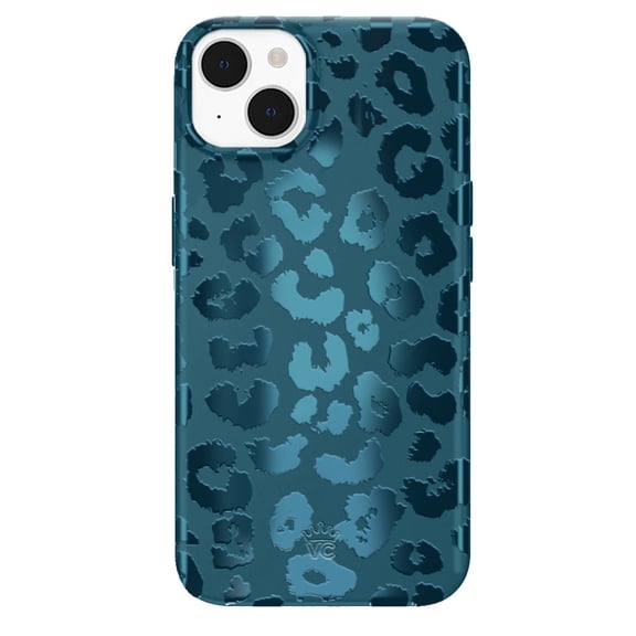 VELVET CAVIAR for iPhone 14 Plus Case Compatible with MagSafe - Cute Protective Phone Cases for Women - Metallic Navy Blue Leopard Cheetah Print
