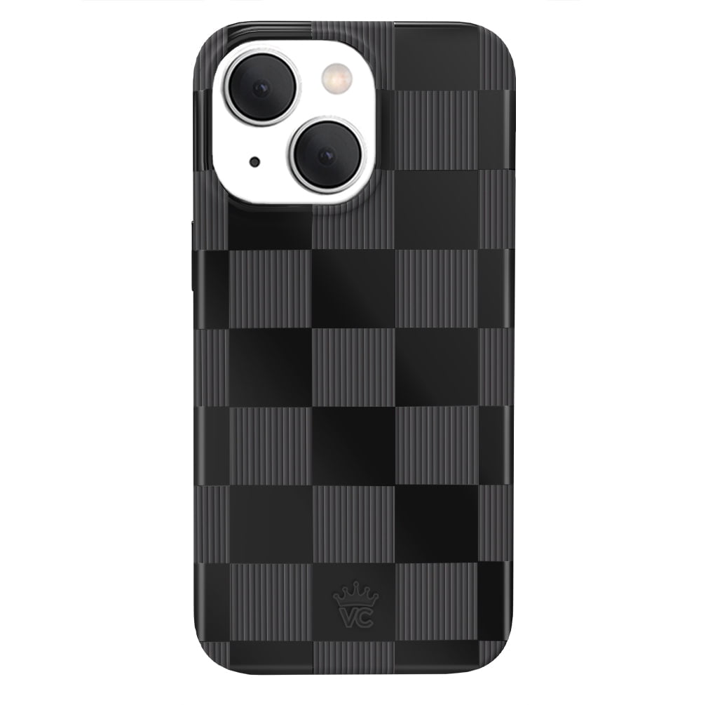 VELVET CAVIAR for iPhone 15 Case Black Checkered - Compatible with MagSafe - Cute Protective Cases for Women for Women - Black Grey Checkerboard
