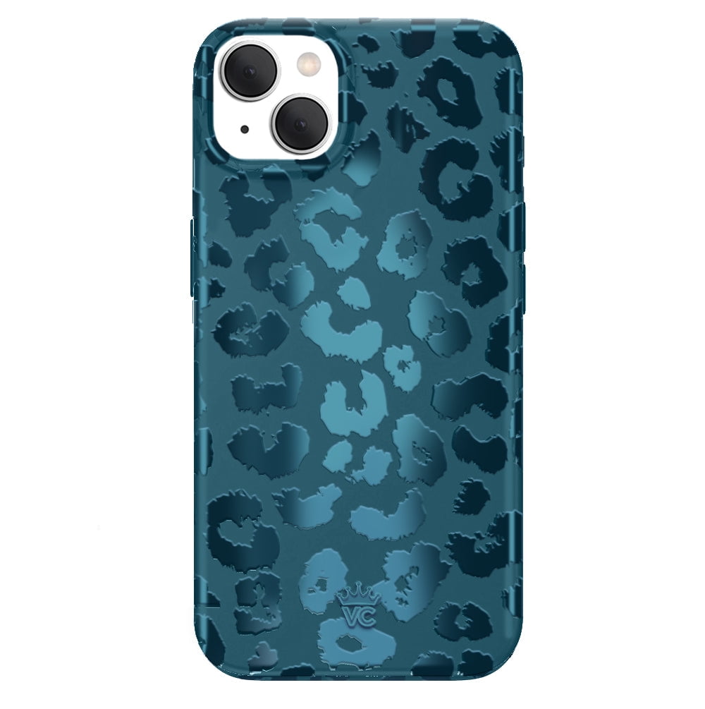 VELVET CAVIAR for iPhone 15 Case Compatible with MagSafe - Cute Protective Phone Cases for Women - Metallic Navy Blue Leopard Cheetah Print