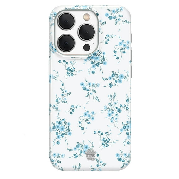 VELVET CAVIAR for iPhone 15 Pro Case Flowers - Compatible with MagSafe - Cute Protective Phone Cases for Women - French Blue Floral
