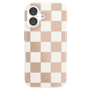 VELVET CAVIAR for iPhone 16 Case Checkered - Compatible with MagSafe - Cute Protective Phone Cases for Women - Nude Checkerboard