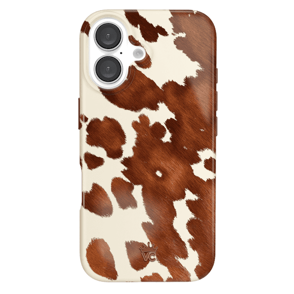 VELVET CAVIAR for iPhone 16 Case Cow Print - Compatible with MagSafe - Cute Protective Black Case for Women - Cocoa Cow