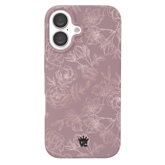 VELVET CAVIAR for iPhone 16 Case Rose Gold Flowers - Compatible with MagSafe - Cute Protective Phone Cases for Women - Dusty Rose Floral