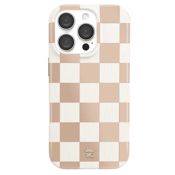VELVET CAVIAR for iPhone 16 Plus Case Checkered - Compatible with MagSafe - Cute Protective Phone Cases for Women - Nude Checkerboard
