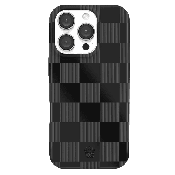 VELVET CAVIAR for iPhone 16 Pro Case Black Checkered - Compatible with MagSafe - Cute Protective Cases for Women for Women - Black Grey Checkerboard