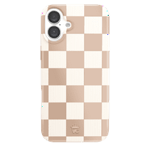 VELVET CAVIAR for iPhone 16 Pro Case Checkered - Compatible with MagSafe - Cute Protective Phone Cases for Women - Nude Checkerboard