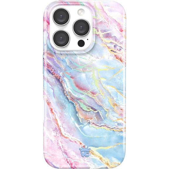 VELVET CAVIAR for iPhone 16 Pro Case Marble - Compatible with MagSafe - Cute Protective Phone Cases for Women - Holographic Pink Blue