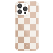VELVET CAVIAR for iPhone 16 Pro Max Case Checkered - Compatible with MagSafe - Cute Protective Phone Cases for Women - Nude Checkerboard