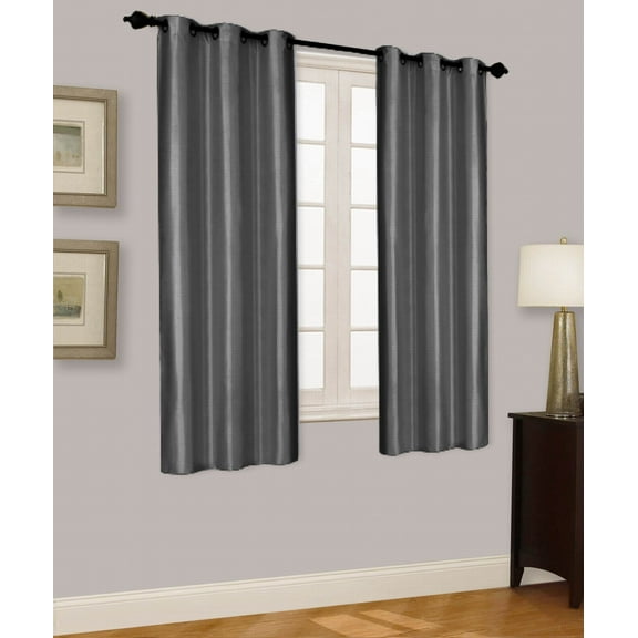 VELVET CHARCOAL BLACKOUT ENERGY EFFICIENT THERMAL PANEL WINDOW GROMMET DRAPE LIGHT FILTERING SIZE 35" WIDE X 63" LENGTH EACH PANEL