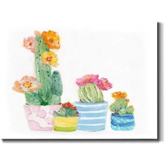 VELVET Cacti Conglomerate I Wall Art, Premium Gallery Wrapped Canvas Décor, Ready to Hang, Made America Print 24x16inch Framed