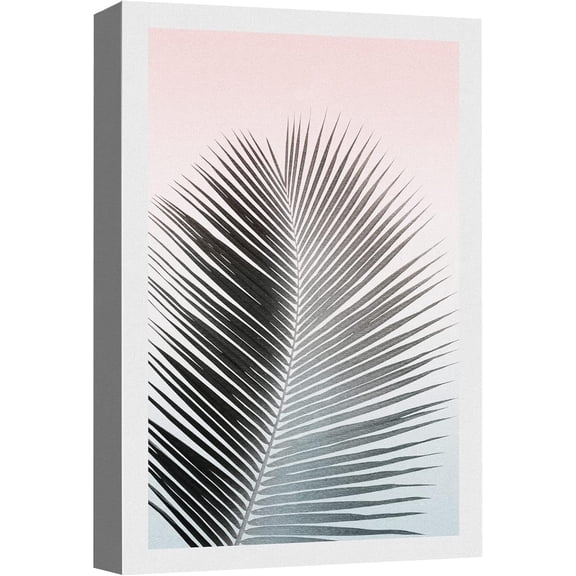 VELVET Canvas Prt Wall Art Duotone Jungle Island Tropical Palm Leaf Nature Wilderness Digital Art Modern Art Decorative Elements Rustic Relax/Calm Multicolor for Livg Room, Bedroom, - 8x10inch Framed