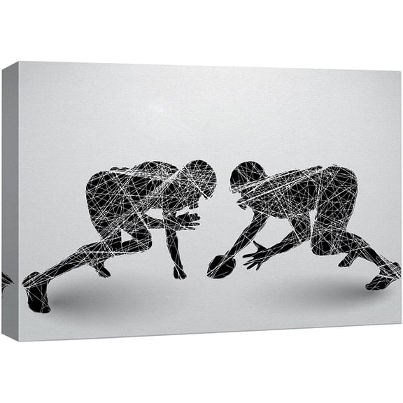 VELVET Canvas Prt Wall Art Geometric Le Silhouette Football Players Sports Athletes Digital Art Modern Art Rustic Scenic Urban Exercise Colorful for Livg Room, Bedroom, Office - 10x8inch Framed