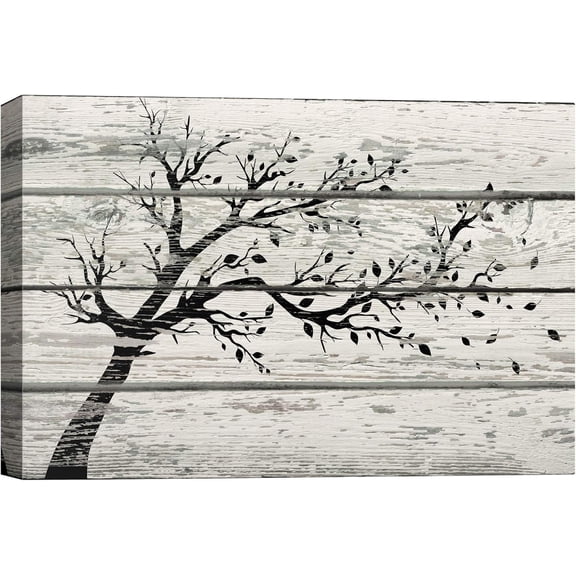 VELVET Canvas Wall Art Retro Wood Background Tree Branch Poster Giclee Wall Decorations for Living Room High Definition Printed - 16x12inch Framed