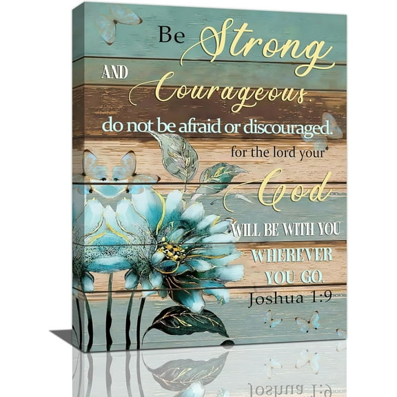 VELVET Christian Wall Art Bible Verse Floral Pictures Wall Decor Religious Scripture Flower Canvas Painting Modern Home Decoration Artwork for Bathroom Bedroom Living Room Office 20x24inch Framed