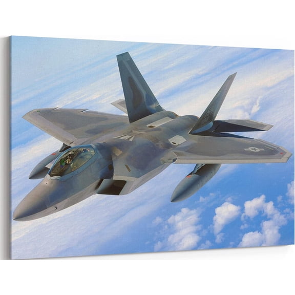 VELVET F-22 Airplane Canvas Wall Art Prts Lockheed Mart F-22 Raptor Fighter Jet Poster Aviation Wall Art Decor U.S Air Force Picture Artwork Military Plane for Men Boys Room - es 10x8inch Unframed
