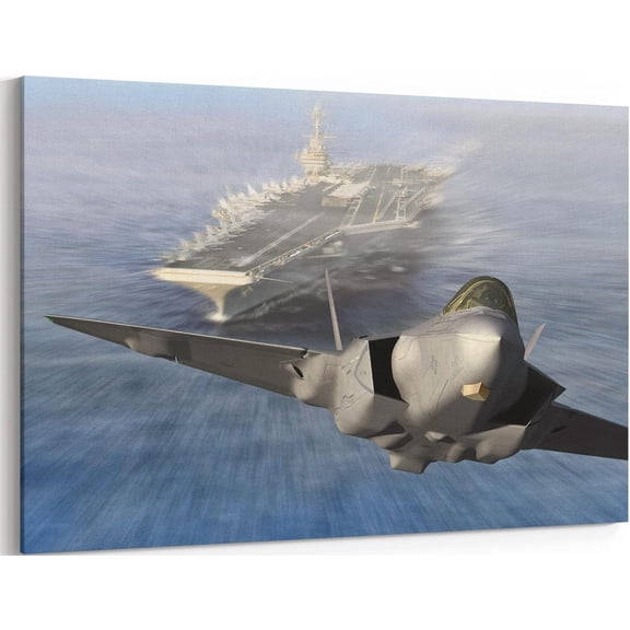 VELVET F-35 Airplane Canvas Wall Art Prts Lockheed Mart F35 Lightng II Fighter Jet Poster Aviation Wall Art Decor U.S Air Force Picture Artwork Military Plane for Boys Room - 10x8inch Unframed