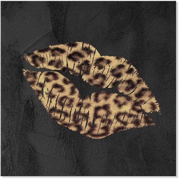 VELVET Fashion Lip Canvas Wall Art Sexy Leopard Lip Decor Cheetah Bathroom Decor Artwork for Bedroom Bathroom Dressgroom 10x8inch Unframed
