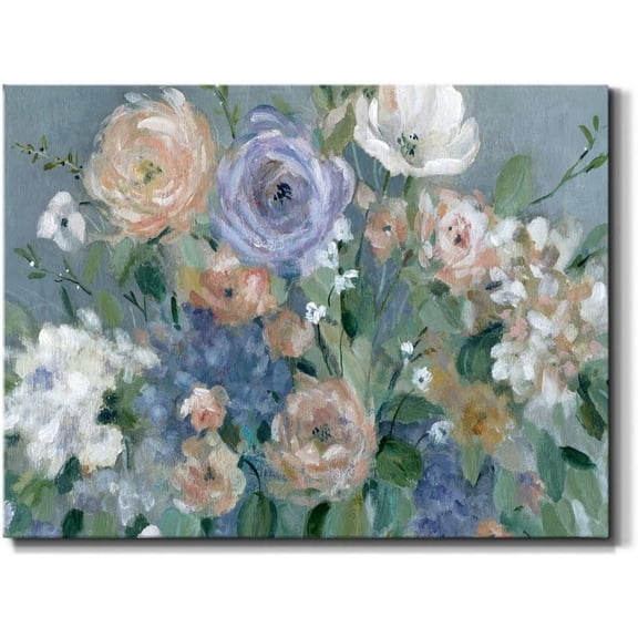 VELVET Garden Harmony Wall Art, Premium Gallery Wrapped Canvas Décor, Ready to Hang, Made America Print 24x20inch Framed