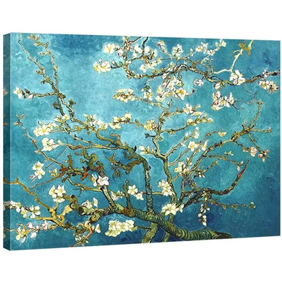 VELVET Giclee Canvas Prts Wall Art for Wall Decor by Van Gogh Patgs Almond Blossom Modern One Piece Stretched and Abstract Flowers Artwork Home Office Decorations 10x8inch Unframed