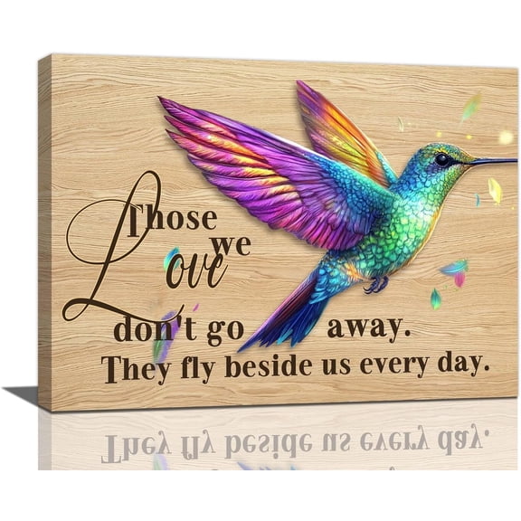 VELVET Hummingbird Wall Art Rustic Hummingbird Pictures Decor Farmhouse Country Bird Canvas Painting Modern Prints Artwork for Home Bathroom Bedroom Living Room 24x20inch Framed