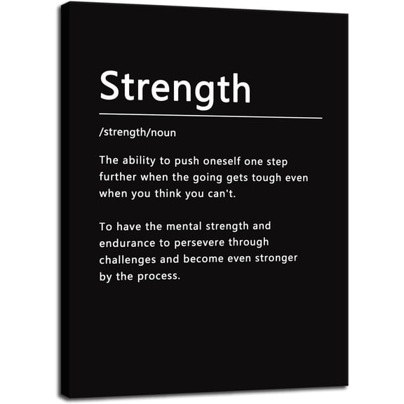 VELVET Inspirational Office Wall Art Strength Nounspirational Posters Quote Wall Art Print Motivational Canvas Painting Artwork Home Office Wall Decor Gym Ready to Hang 20x24inch Framed