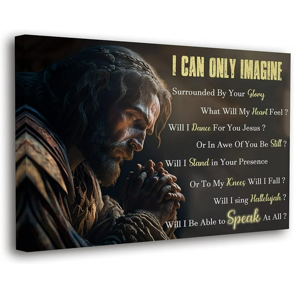 VELVET Jesus Wall Decor, Christian Cross Wall Home Posters, Judah Religious Lord Prayer Bible Wall Art Canvas – 02I CAN IMAGINE 24x20inch Framed