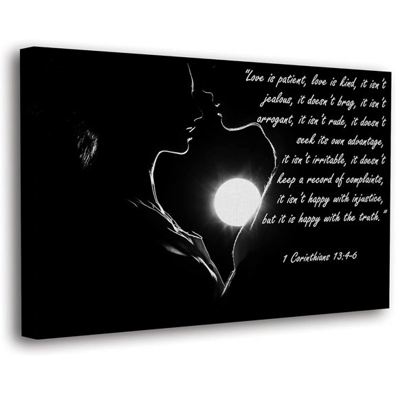 VELVET Jesus Wall Decor, Christian Cross Wall Home Posters, Judah Religious Lord Prayer Bible Wall Art Canvas 06CORINTHIANS 1346 10x8inch Unframed