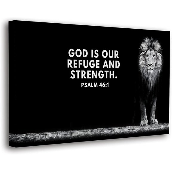 VELVET Jesus Wall Decor, Christian Cross Wall Home Posters, Judah Religious Lord Prayer Bible Wall Art Canvas 07PSALM 461 24x16inch Framed