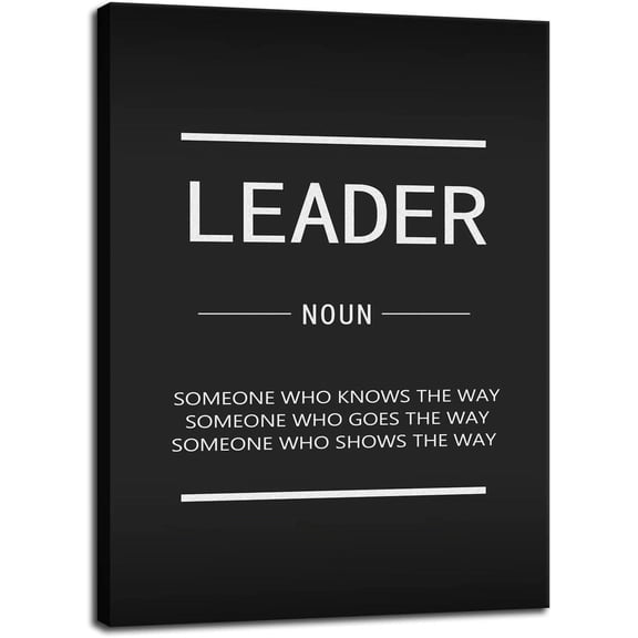 VELVET Leader Nounspirational Wall Artspiring Entrepreneur Positive Quotes Poster Motivational Proverbs Office Decoration Home Wall Decoration Artwork Ready to Hang 8x10inch Framed