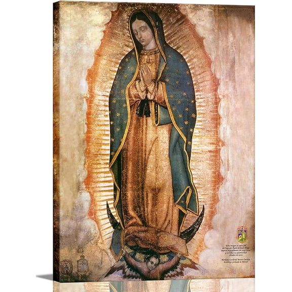 VELVET Mexico Our Lady of Guadalupe Portrait Canvas Wall Art Decor Religious Catholic Poster Prts Picture for Altar Livg Room Decoration,Lama enmarcada de Nuestra Se?ora de Guadalupe 8x10inch Framed