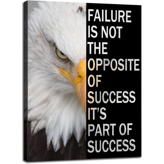 VELVET Motivational Canvas Wall Art Office Decor Animalspirational Picture Eagle Animal Poster Print Painting Modernspiring Artwork Gym Living Room Bedroom Home Ready to Hang 16x24inch Framed