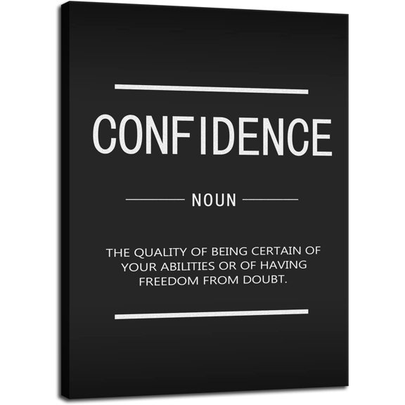 VELVET Motivational Wall Artspirational Canvas Painting Print Poster Confidence Noun Positive Quotes Office Studio Home Decoration 12x18inch Framed