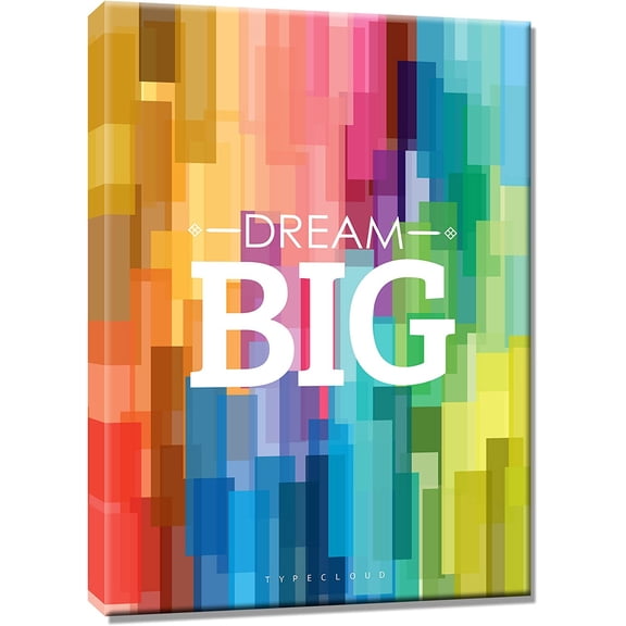 VELVET Motivational Wall Artspirational Quotes Dream Big Canvas Print Positive Affirmation Poster Picture Unique Gift for Girls Nursery Child Bedroom School Classroom Decor 20x24inch Framed