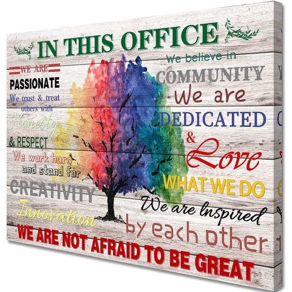 VELVET Motivational Wall Decor Art This Office Watercolor Tree Painting Wonderful Canvas Paintingspirational Quotes Wall Art for Study Room Home Office Decoration Hanging Artwork 14x11inch Framed