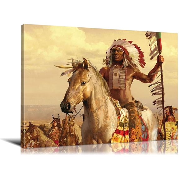 VELVET Native American Art Poster,,, Canvas, Wood, UV Resistant, Perfect for Bedroom, Living Room 14x11inch Framed