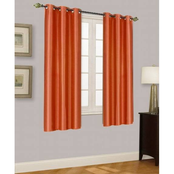 VELVET ORANGE BLACKOUT ENERGY EFFICIENT THERMAL PANEL WINDOW GROMMET DRAPE LIGHT FILTERING SIZE 35" WIDE X 63" LENGTH EACH PANEL
