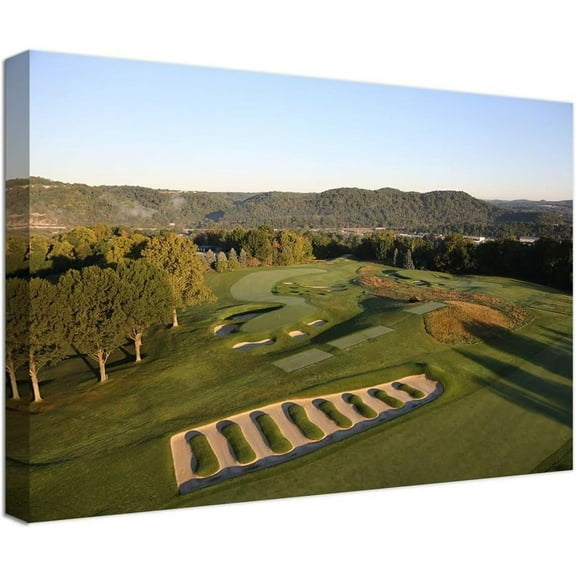 VELVET Oakmont Country Club Golf Courses Wall Art for Livg Room Bedroom Bathroom Home Decorations Golf Art Golf Course Picture Poster Artwork Canvas Prts Ready to Hang 24x16inch Framed