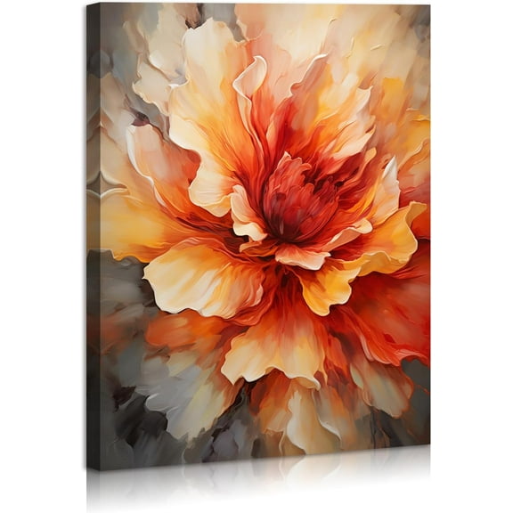 VELVET Red Flower Canvas Wall Art Decor Girls Wall Art Oil Art Print Cute Nursery Pictures Home Decor for Living Room Bedroom Canvas With Wood es 16x24inch Framed