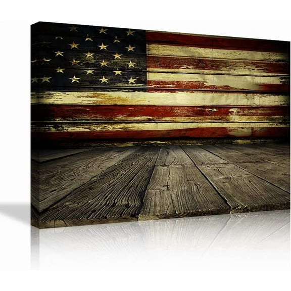 VELVET Retro USA US American Flag Military Canvas Prts Wall Art dependence Day Vtage Th Blue Le Home Decor Pictures for Livg Room Large Poster Patg Ready to Hang 10x8inch Framed
