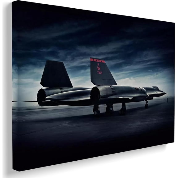 VELVET SR-71 Airplane Picture Artwork Aviation Canvas Wall Art Prints SR-71 Blackbird Fighter Jet Poster Air Force Decor Military Plane Wall Decor Aircraft Art Boys Room Decoration 16x12inch Framed